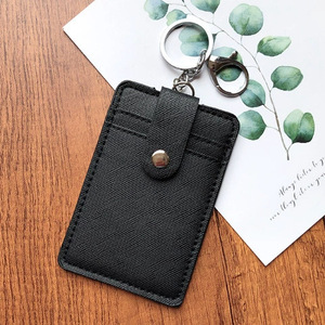 Hot Selling New Design Colors Button Pu Leather Fashion Credit Card Wallet Keychain Mini <b>ID</b> Card <b>Holder</b> Gift - Product Image 6