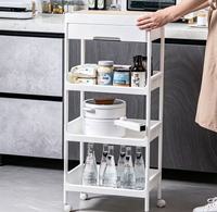 Chariot de rangement roulant tendance avec tiroir, chariot utilitaire mobile multi-niveaux pour cuisine, salle de bain, organisateur domestique