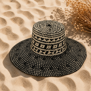Chapeau Bob Unisexe Adulte à Bord Large, Broderie Ethnique Faite Main, Motif Feuilles de Palmier Lontar Naturelles, Style Bali, Idéal Plage, Extérieur, Voyage, Tendance - Product Image 1
