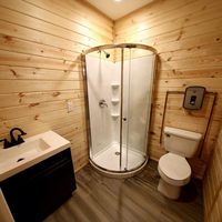 Maison préfabriquée en conteneur maritime de style américain durable de 40 pieds, écologique, résistante au feu, atelier, cuisine, salle de bain