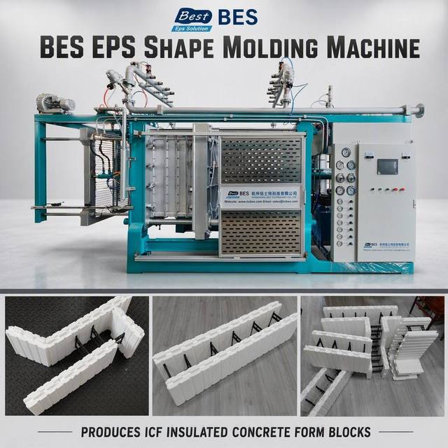 BES CNC High Density Styrofoam EPS Foam Machine ICF Blocks Building System Vacuum Molding Machine Roof Panel Floor Heating Panel
