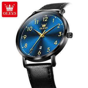Reloj de Pulsera de Lujo para Hombre con Correa de Cuero, Logotipo Personalizado ODM OEM, Venta al Por Mayor, Bajo MOQ, Resistente al Agua, Luminoso, de Cuarzo - Product Image 2