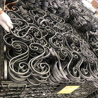 Balustres en fer forgé d'intérieur, carrés creux noirs de haute qualité, sur mesure, 1,2''*44'', grand modèle en S
