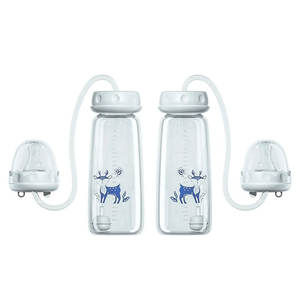 240ML 핸즈프리 아기 고온 저항 수유 병 우유 수유 유아 병 컬러 박스 - Product Image 2