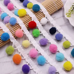 New Arrival Multi color Lace Trim High Quality Pompom Lace Trimming for Clothing accessories