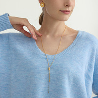 Collier pour femme en acier inoxydable électroplaqué, style designer, élégant et discret, luxe léger, haut de gamme, transfrontalier