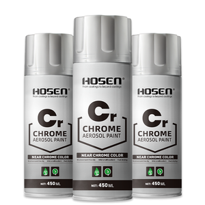 Peinture en aérosol chromée HOSEN 450 ml, finition argent métallisé, revêtement anti-corrosion pour jantes, meubles, bricolage - Product Image 4
