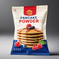 Sachet d'emballage alimentaire imprimé sur mesure pour produits céréaliers, sac sous vide préformé pour fromage, pain, pizza, gaufres, mélange, sachet stand-up pour poudre de crêpes