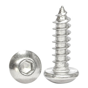 Tornillos Autorroscantes de Cabeza Redonda Hexagonal de Acero Inoxidable 304 para Escalada, M2 M3 M4 M5 M6 M8 ISO7380A Grado A - Product Image 1
