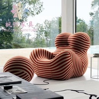 Fauteuil d'appoint moderne en éponge haute densité, style italien, pour salon, LC004