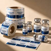 Etiquetas de Embalaje Personalizadas, Etiqueta Adhesiva Impermeable para Frascos, Etiqueta en Rollo para Botellas de Suplementos para el Cuidado de la Salud, Venta al por Mayor