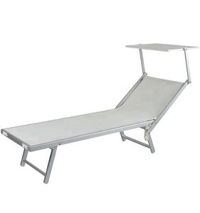 Tumbona de Playa de Aluminio con Toldo, Tumbona de Exterior - Product Image 1
