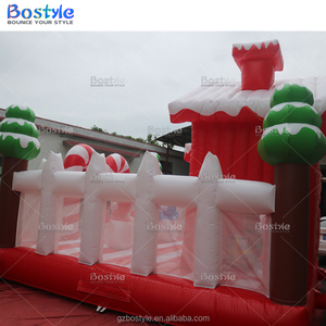 Castillo Inflable de PVC con Temática Navideña para Exteriores, <span class=keywords><strong>Casa</strong></span> de Brinco, Decoración Navideña con Muñeco de Nieve, <span class=keywords><strong>Alquiler</strong></span> para Eventos - Product Image 4