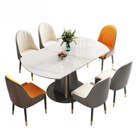 Ensemble table et chaises de salle à manger Wayon Modern, rotatif et extensible, adapté aux projets de villas.
