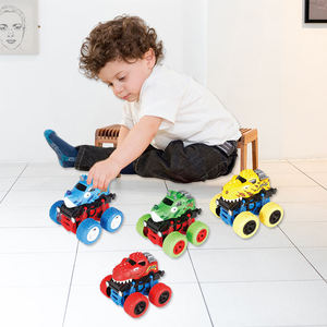 Voiture dinosaure à inertie à grande roue rotative à 360° à l'échelle 1:36, 4 couleurs, suspension à ressort, boîte de présentation de 12 pièces, cadeau pour enfants - Product Image 2