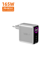 Chargeur rapide Vina 2 USB-C USB-A avec prise EU, écran dynamique TFT, certifié CE, 165W, GaN PPS QC 3.0, écoénergétique, pour iPhone