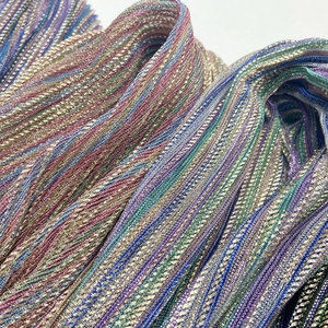 Sang trọng xếp li ưa thích <span class=keywords><strong>100</strong></span> <span class=keywords><strong>Polyester</strong></span> đan tỏa sáng kim loại lá 85gsm accordion xếp li vải cho bên Dresses - Product Image 6