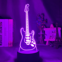 Lampe de table LED en acrylique à illusion 3D d'instrument de musique, changeant de couleur, pour chambre à coucher, cadeau pour les fans de musique