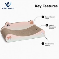 Chaise longue pour chat, griffoir, canapé, lit de détente, mobilier en carton ondulé marron, coussin d'intérieur pour chaton, vente en gros