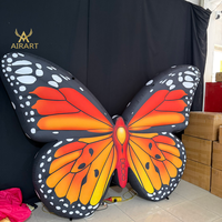 Costume gonflable papillon magnifique et facile à installer pour défilés, fêtes, spectacles scolaires et déplacements