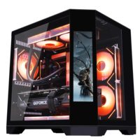 Boîtier PC LY en Verre Trempé avec Écran LCD, Refroidissement Liquide 240 360, Boîtiers d'Ordinateur de Jeu ATX avec Écran Type Cube