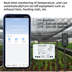 Module d'interrupteur intelligent Tuya Zigbee 1CH AC/DC 7-32V AC 85-250V, fonctionne avec commande vocale et capteur de température et d'humidité - Product Image 2