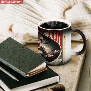 Mug en céramique noir givré 11 oz, tasse magique changeant de couleur à la chaleur, design antidérapant pour la maison - Product Image 3