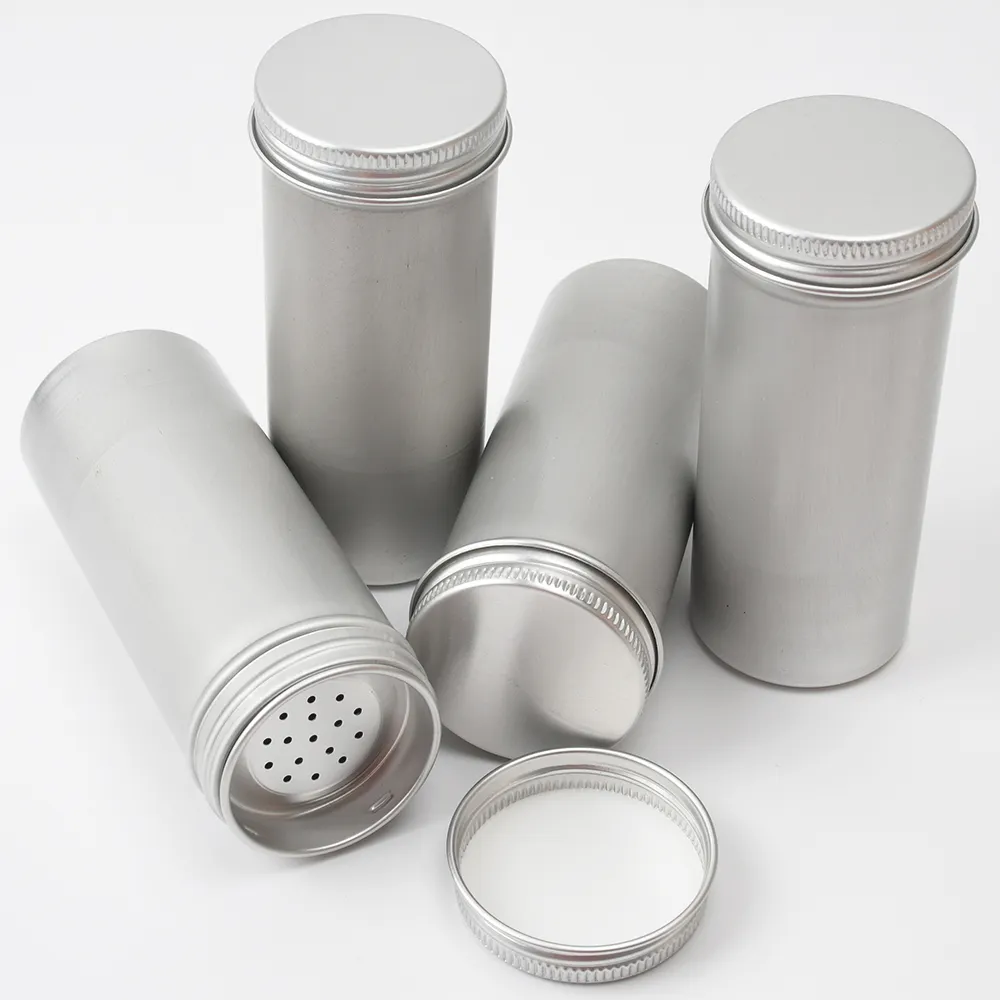 Bocaux à thé en aluminium avec bouchon à vis, récipients pour aliments, cosmétiques, épices, aliments, 3.5oz, 100ml, D44 x h10 mm, unités