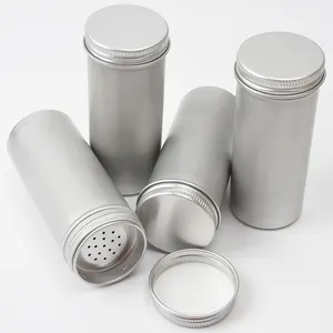 3.5oz 100ml D44*H103mm tea box/can food/cosmetics/spices silver cans aluminum jars with screw cap