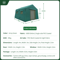 Tente gonflable de secours en cas de catastrophe, abri d'urgence, aide humanitaire, structure pneumatique imperméable