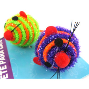 Jouets pour chats PETDOM, souris en peluche colorées, lot de 2, souris interactives en peluche pour chats et chatons - Product Image 2