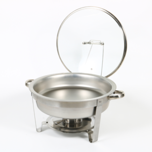 Plat chauffant rond transparent à couvercle roulant en acier inoxydable de taille standard, équipement hôtelier, vente chaude - Product Image 1