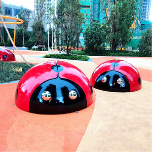 Sculpture de coccinelle en acier inoxydable pour extérieur, ornement de jardin en forme d'animal, finition brillante, à poser au sol - Product Image 2