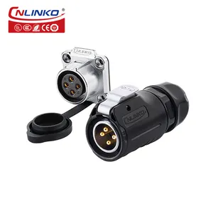 CNLINKO LP20 Spring bayonet connect Solar Power connection panel mount 4 pin Connector waterproof plug socket