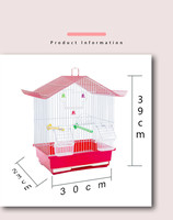 Cage à oiseaux de style maison avec accessoires, petite cage à perroquets pour perruches et agapornis, cage à oiseaux portable en fil métallique avec perchoirs et mangeoires