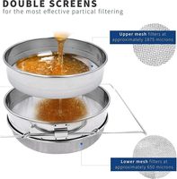 Kit de récolte de miel neuf de 5 gallons (20 L), équipement d'extraction de miel, seau, fourche à désoperculer, double tamis, 1 an
