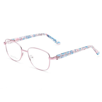 WHEF- CD9602 Nouvelle Arrivée Montures de Lunettes Optiques Rondes en Métal de Haute Qualité pour Tous Types de Visages avec Branches en Acétate