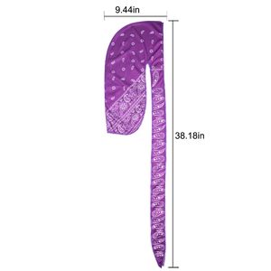 Durag in Seta Paisley Unisex all'Ingrosso, Copricapo in Raso Stile Pirata con Coda Lunga, Foulard per Capelli, Bandane per Uomini e Donne - Product Image 2