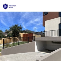 Système de balustrade de balcon moderne en aluminium PRINCETON METAL pour villa, avec revêtement en poudre, taille et couleur personnalisables