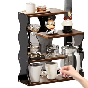 Multi Layer <b>Desktop</b> Shelf 4 Tier Wood Acrylic Storage <b>Organizer</b> <b>For</b> Kitchen Cup Holder Beverage Station - Product Image 5