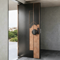 Porte d'entrée blindée en acier au design classique et moderne, porte principale pivotante en aluminium antivol pour la maison