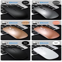 Mouse nirkabel BT RGB, tetikus komputer lampu latar 2.4g tanpa kabel dapat diisi ulang