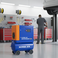 Nouveau compresseur d'air à vis monophasé 220V 7/8/10 bars à entraînement direct, mini, stationnaire, à conception écoénergétique, avec moteur de bloc compresseur