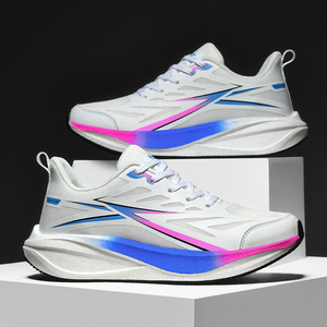 รองเท้ากีฬาผู้ชายสไตล์สปอร์ตสำหรับฤดูใบไม้ผลิและฤดูใบไม้ร่วง  วัสดุตาข่ายด้านบน พื้นรองเท้า EVA ช่วยลดแรงกระแทก  พื้นรองเท้าด้านนอกทำจากยางทั้งหมด  กันลื่น น้ำหนักเบา - Product Image 1