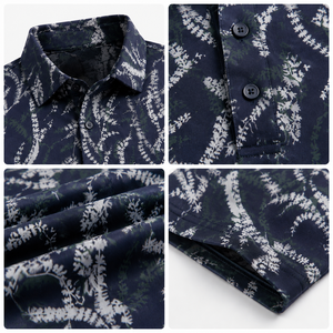Polo de golf personnalisé pour homme, imprimé botanique, performance, imprimé intégral, respirant, extensible, séchage rapide, OEM ODM, marque privée - Product Image 3