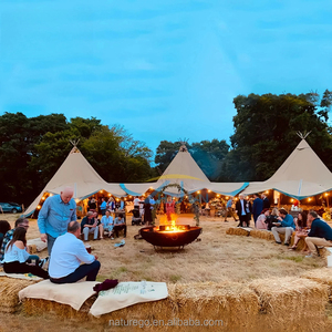 Heavy-Duty 8M-10M Indian Tent with Pyramid <strong>Wood</strong> Frame Prefab Tipi <strong>House</strong> Steel Structure for Outdoor Commercial Event Shelter - Product Image 4