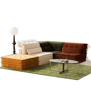 โซฟาผ้าพับได้ทันสมัยแบบคนขี้เกียจง่ายๆเตียงโซฟาแบบแยกส่วนห้องนั่งเล่นอพาร์ทเมนต์ขนาดเล็กฟองน้ำหนาแน่นสูง - Product Image 5