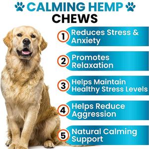 Cane ansia sollievo e Stress viaggio separazione tuono sonno cani calmante canapa mastica - Product Image 2