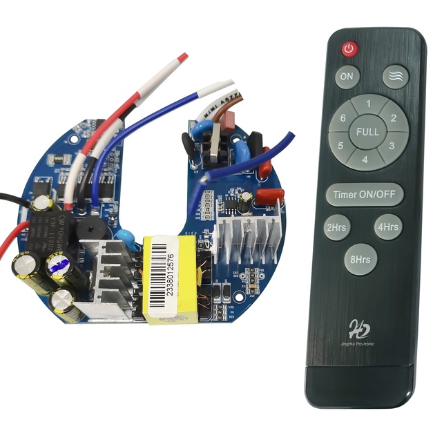 BLDC Controller AC DC 12V 60W PCBA Driver Board for Brushless Motor Kit Ceiling Fan Solar Connect with IR Remote Control