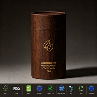 Caja de Cartón Rígido Personalizada de Cualquier Tamaño, con Diseño de Madera y Lámina Dorada, para Perfume, Aceite Esencial, Café, Regalos